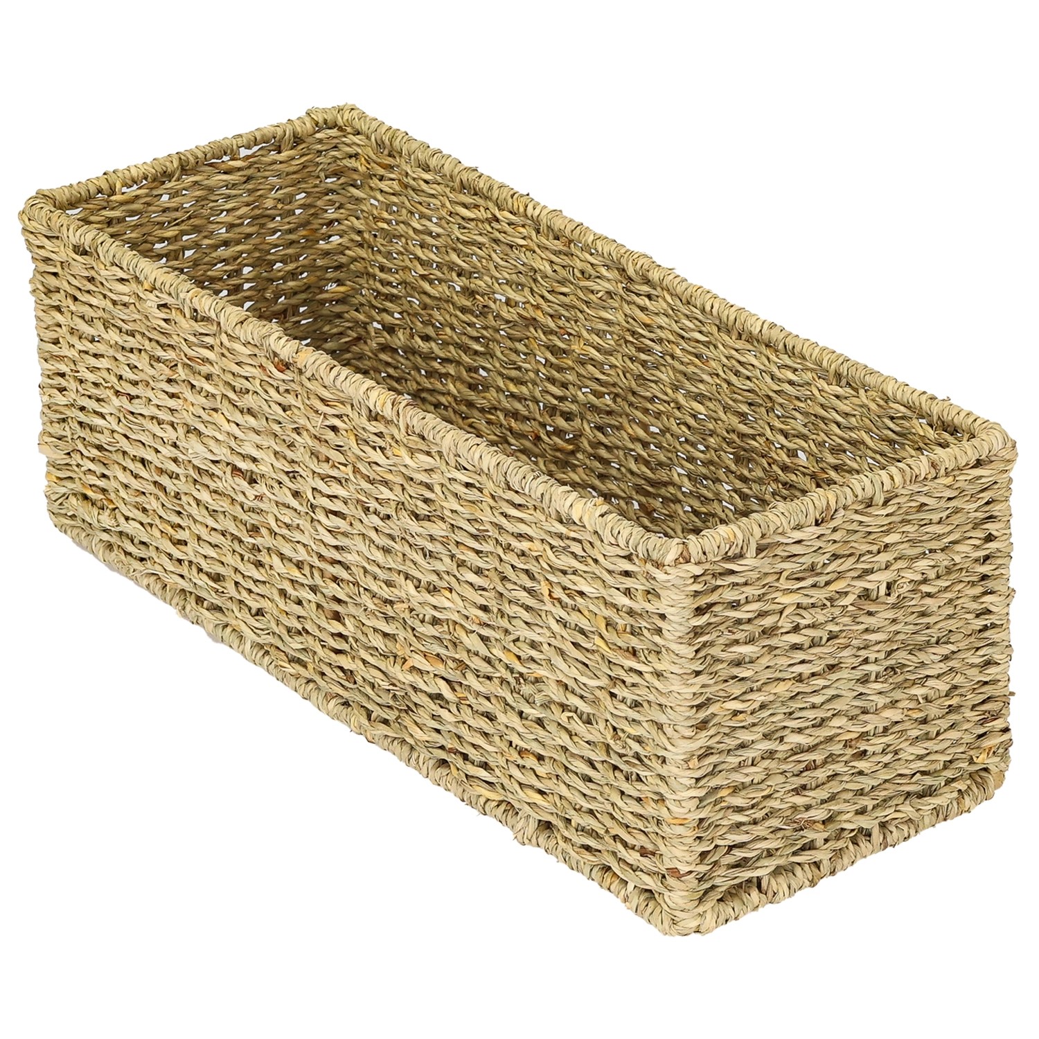 HMF Aufbewahrungskorb Badezimmer Korb Geflochten Seegras 38 x 15 x 14 cm