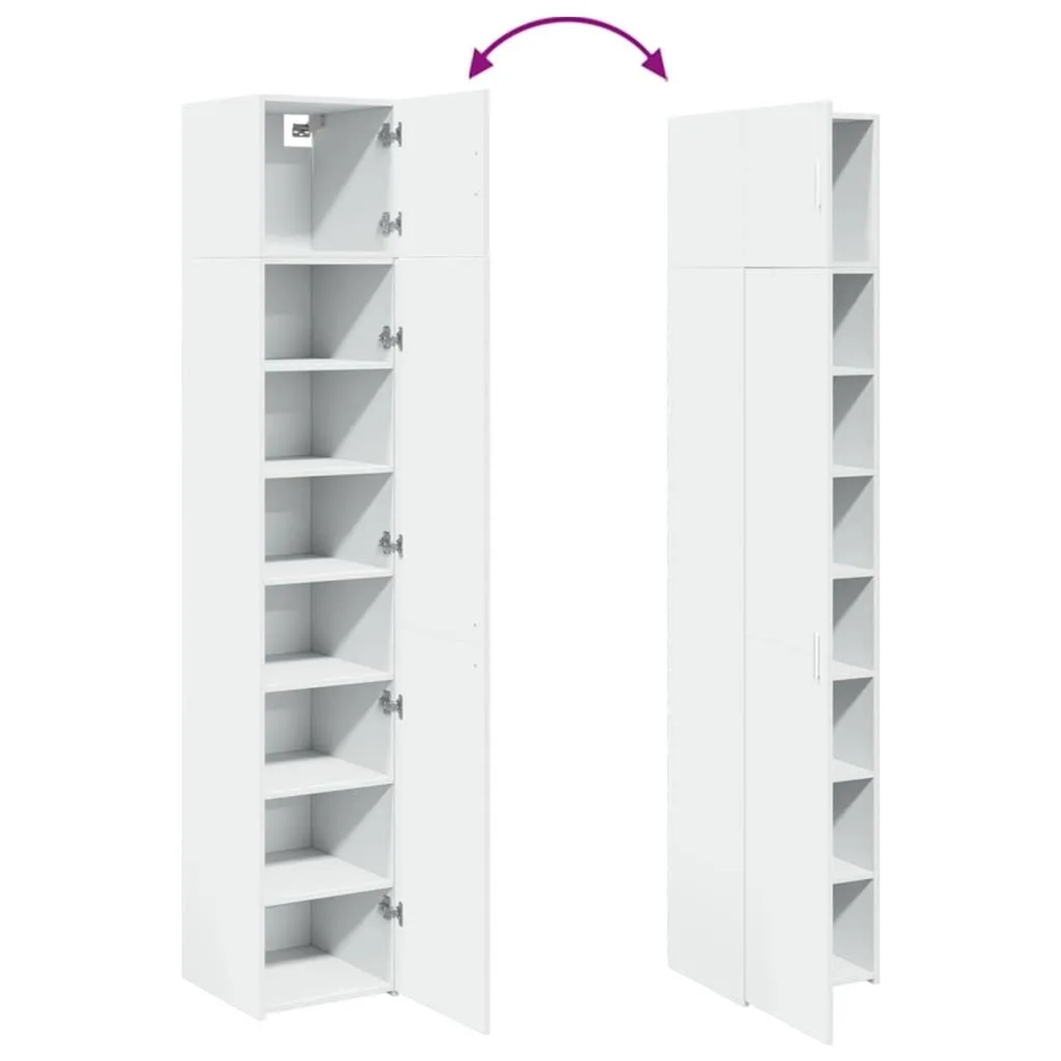 vidaXL Hochschrank Schmal Weiß 40x42,5x225 cm Holzwerkstoff 3281273_9