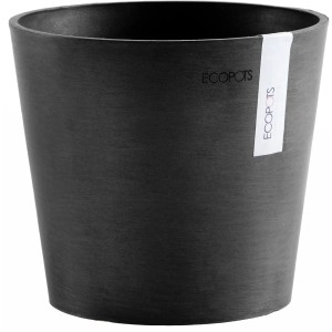 Ecopots Amsterdam Mini Pflanztopf, dunkelgrau, 17 cm. Ideal für Innen- und Außenbereich.
