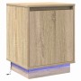 vidaXL Nachttisch Sonoma-Eiche mit LED-Licht, Holzwerkstoff, 39x34,5x50 cm.