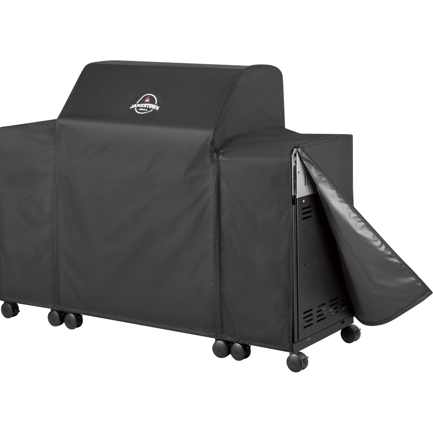 Schwarze Jamestown Grill-Abdeckhaube für 4-Brenner Gasgrill Knox mit/ohne Unterschrank.