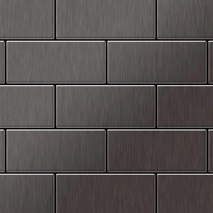 Mosaikfliesen aus gebürstetem Titan in Dunkelgrau, Subway-Stil.