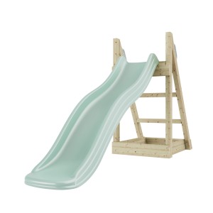 Mintgrüne OutdoorToys Rutsche Leopard, 175 cm, mit Holzleiter für Spieltürme & Spielanlagen.