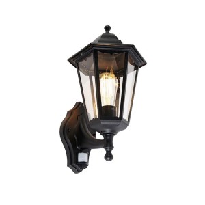 Schwarze QAZQA Außenwandlaterne Havanna mit Bewegungssensor, Lampen & Leuchten.