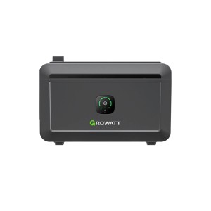 Growatt Noah 2000 Solarspeicher mit 2048Wh Kapazität, App-Steuerung und IP66-Schutz.