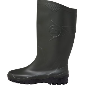 Dunlop Herren-Schachtstiefel aus PVC, grün, Größe 43, ideal für Gartenarbeit und Industrie.