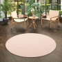 Runder, sandfarbener Snapstyle Feinschlingen Velour Teppich Strong, 100cm Durchmesser.