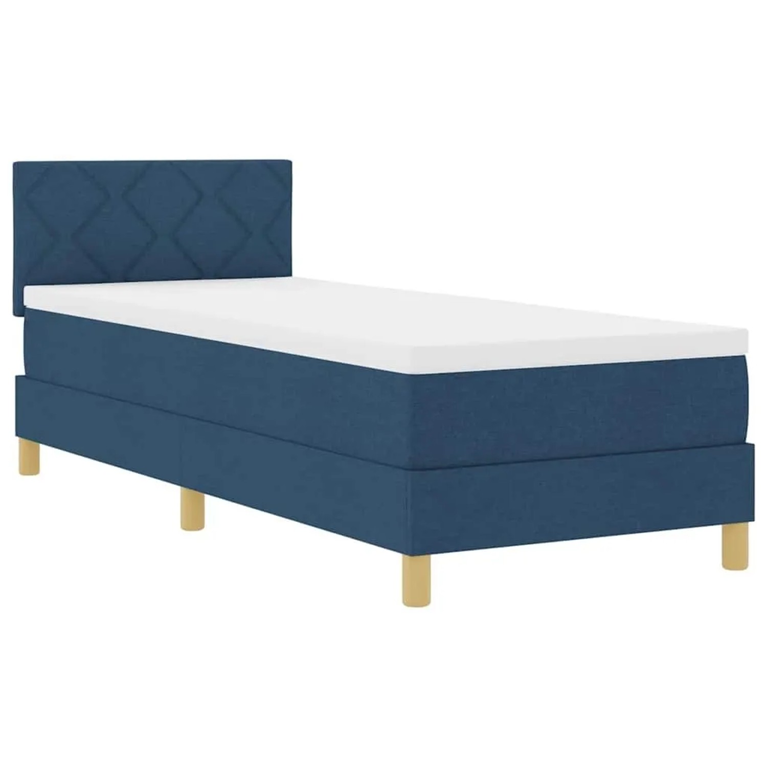 vidaXL Boxspringbett mit Matratze mit Kopfteil Blau 80 x 200 cm Stoff 33389 günstig online kaufen