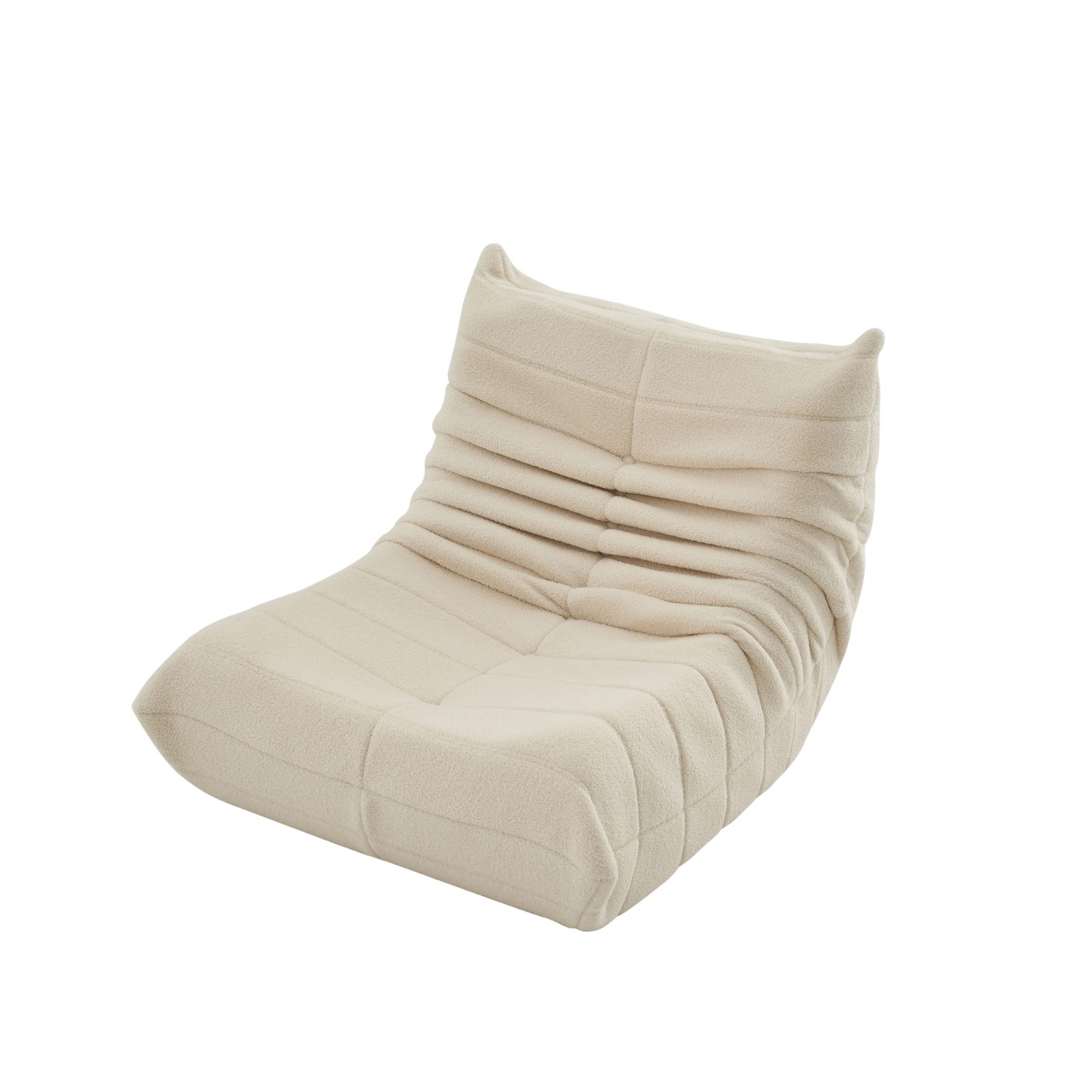 okwish Bodensofa mit Rückenlehne Faltbar Wohnzimmer 91.5x101x72cm Beige