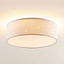 Weiße Lindby LED Deckenleuchte Ellamina mit Sternenmuster, Textil, für Wohnzimmer.