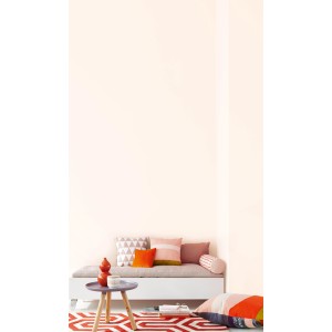 Wand in Magnolia-Farbton mit Schöner Wohnen My Colour, 10 l Eimer, matte Oberfläche.