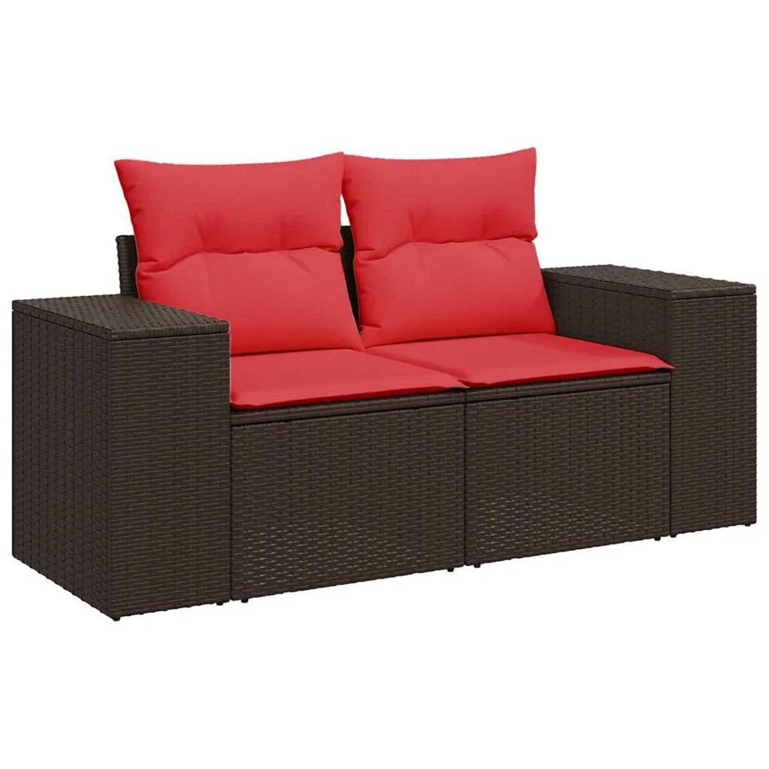 Thumbnail - vidaXL Gartensofa mit Kissen 2-Sitzer Braun Poly Rattan 366237