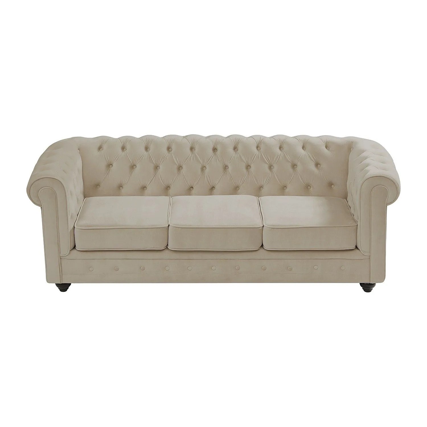 Vente-unique Sofa Ohne Schlafmöglichkeit Chesterfield Beige 205 cm