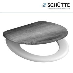 Schütte WC-Sitz Industrial Grey mit Absenkautomatik, Duroplast, graue Betonoptik.