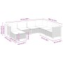 vidaXL 7-tlg. Garten-Sofagarnitur, grau, Poly Rattan, mit Maßangaben. Ideal für Terrasse und Garten.