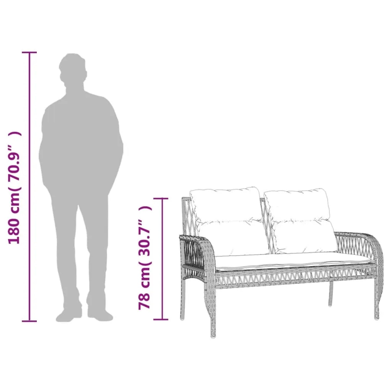 vidaXL Garten-Sofagarnitur, 4-teilig, hellgraues Poly Rattan mit Kissen. Gartenmöbel für Terrasse und Garten.