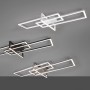 Moderne Trio LED Deckenleuchte Salinas in Nickel matt, verschiedene Farbvarianten.