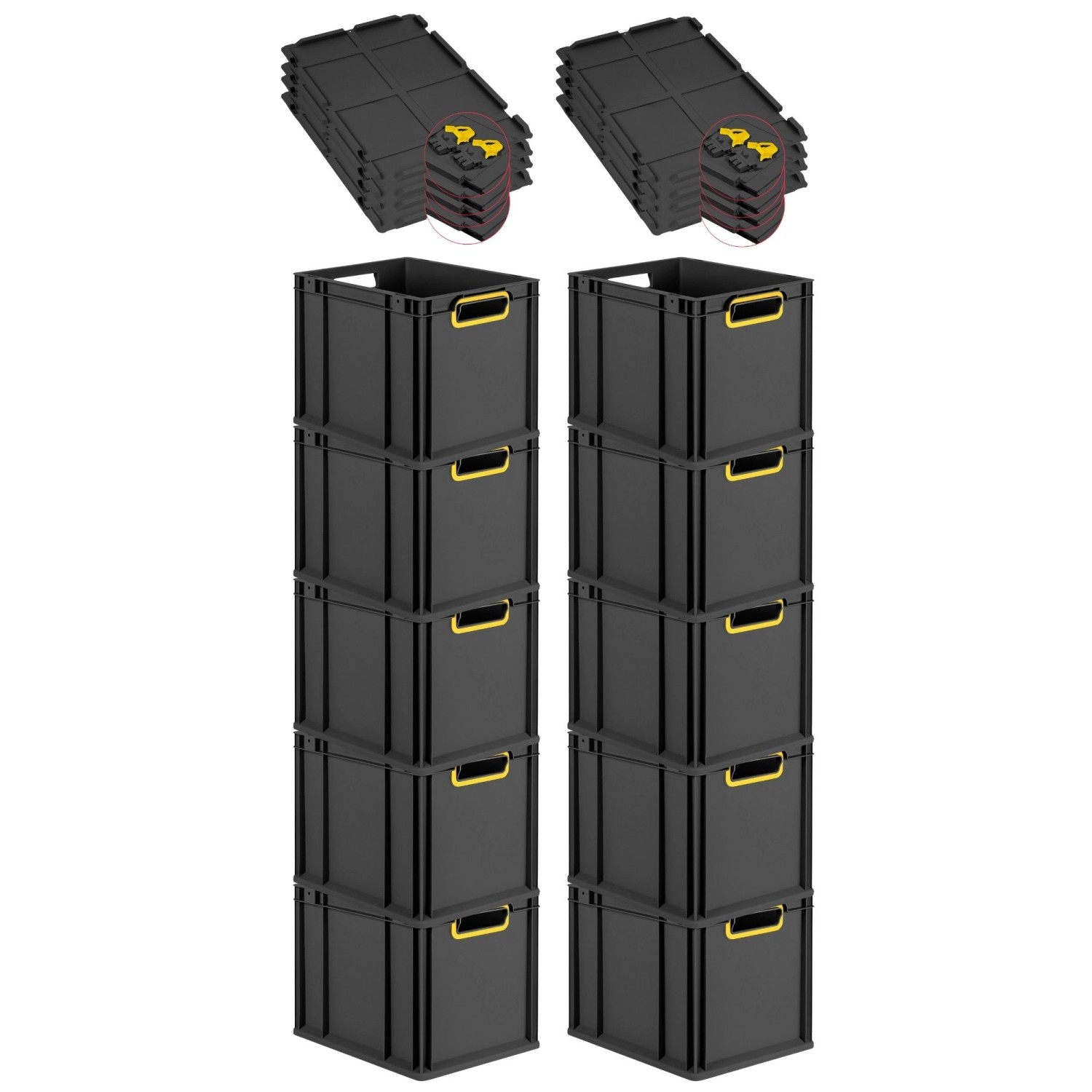PROREGAL SuperSparSet 10x Eurobox Nextgen Color Mit Scharnierdeckel HxBxT 3 günstig online kaufen