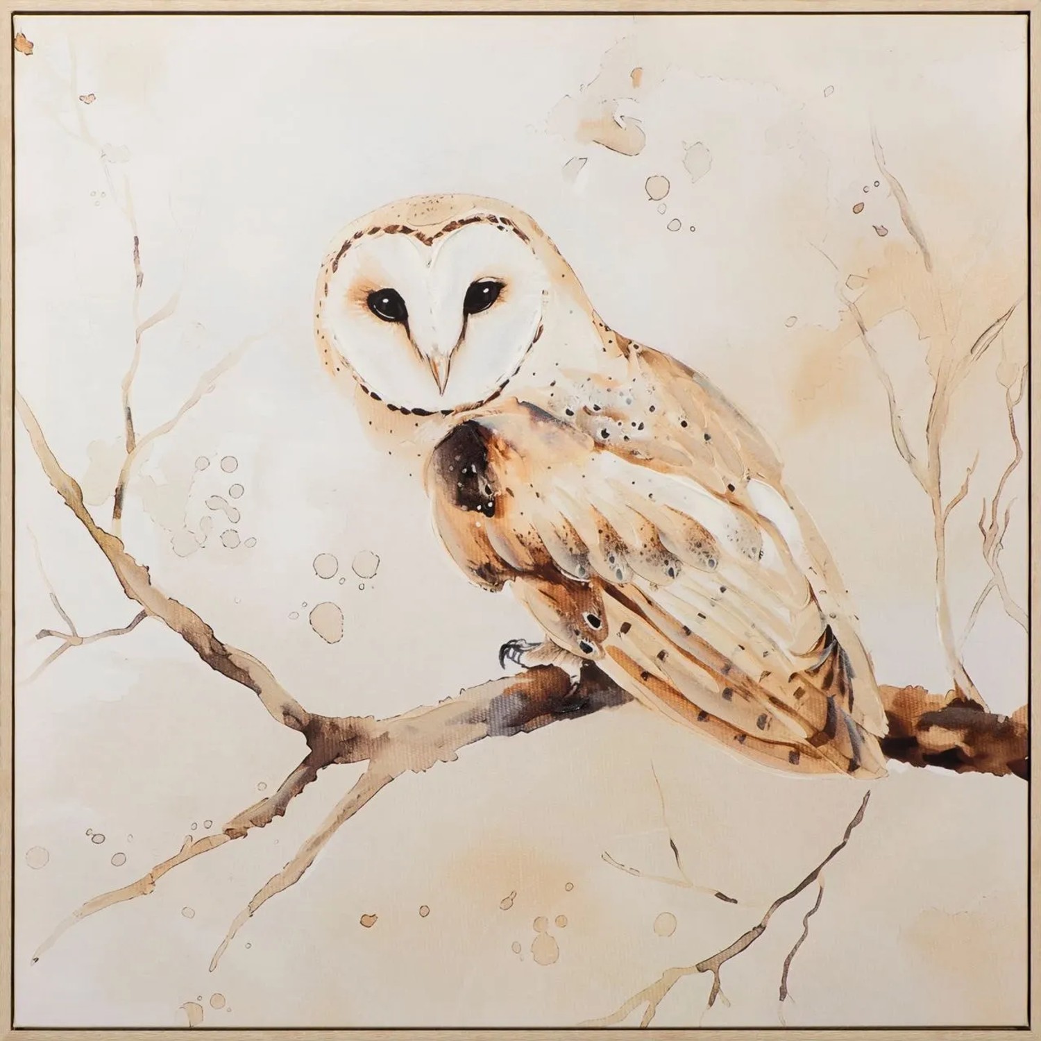 Art Universe Leinwandbild Natural Barn Owl 80 x 80 cm