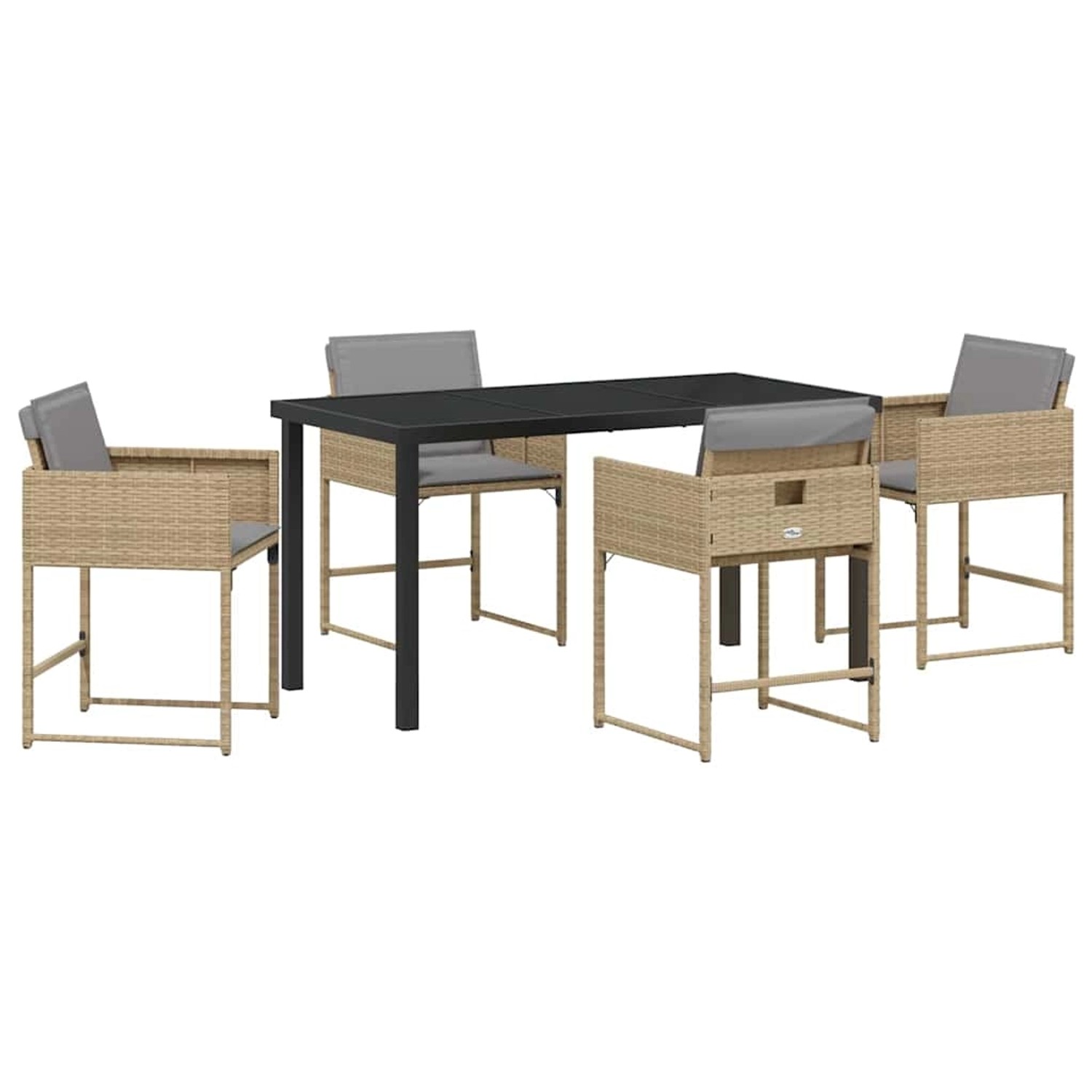 vidaXL Garten Essgruppe mit Kissen 5-Tlg Beige Poly Rattan 3380029 günstig online kaufen