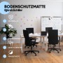 Transparente Björn&Schiller Bodenschutzmatte unter Bürostuhl im Büro, schützt vor Kratzern.