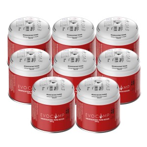 8er-Pack Evocamp Gaskartuschen, 190g Butan/Propan Stechkartuschen für Gaskocher.