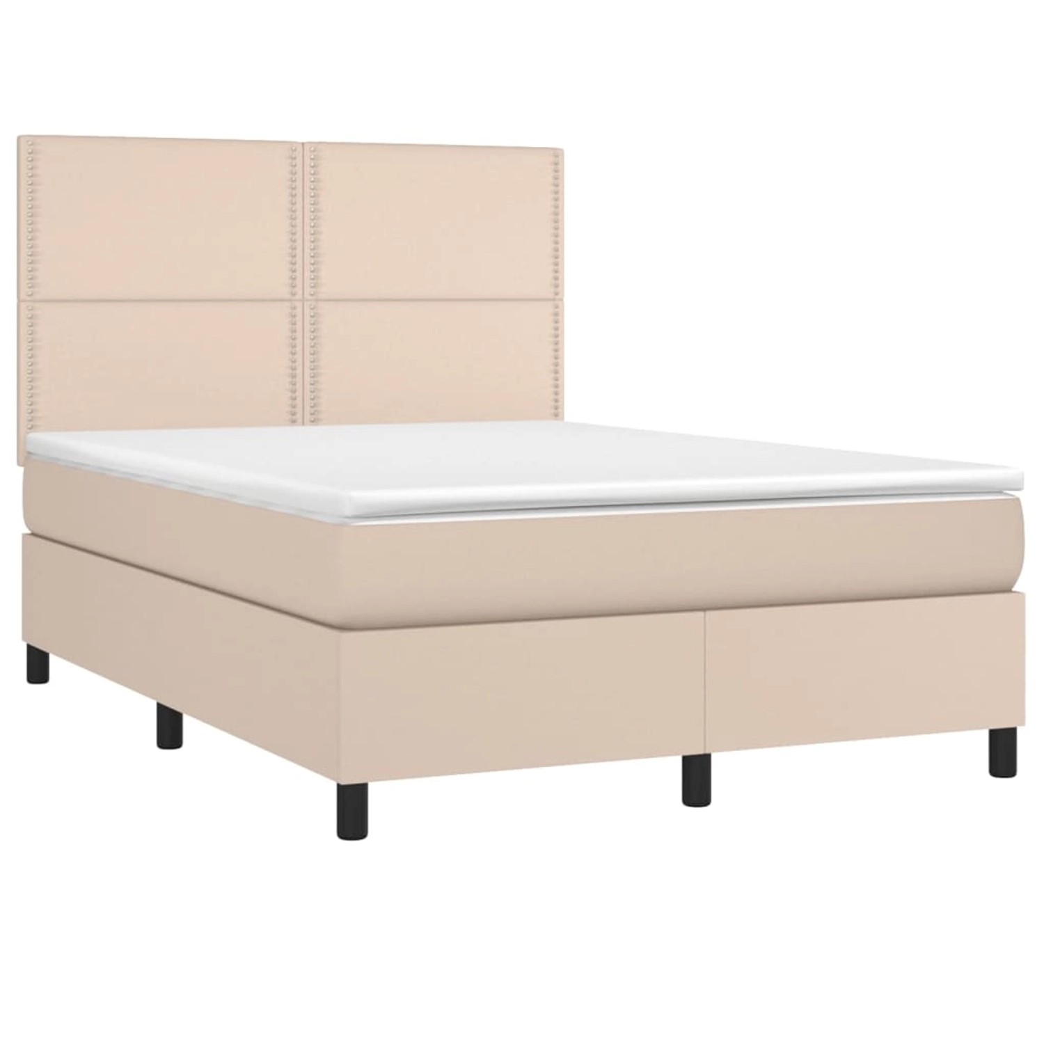 vidaXL Boxspringbett mit Matratze & LED Cappuccino-Braun 140x190cm 3135884 günstig online kaufen