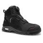Schwarzer ELTEN KABRU XXP Pro Sicherheitsstiefel mit BOA Verschluss, GTX Membran und robuster Sohle für Arbeitsschuhe.