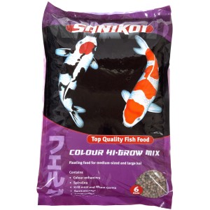 Velda SaniKoi Colour Hi-Grow Fischfutter, 6mm, 10L Sack. Hauptfutter für Koi und Teichfische.