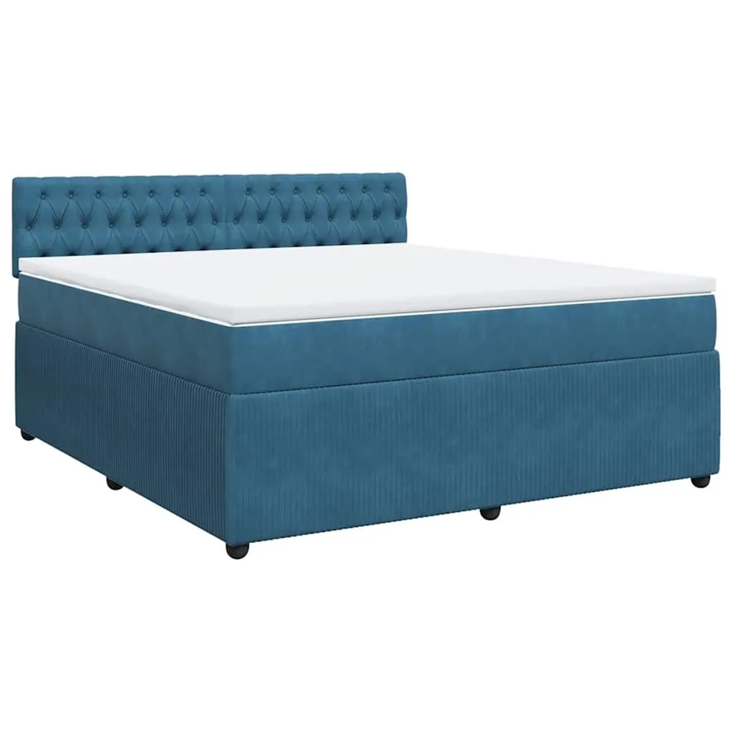 vidaXL Boxspringbett mit Matratze Blau 180x200 cm Samt 3287816 günstig online kaufen