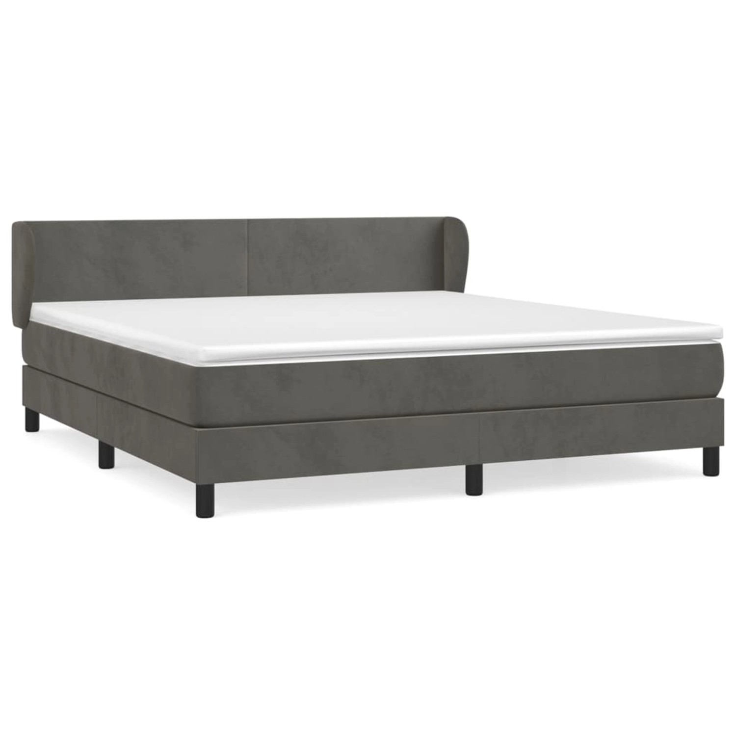 vidaXL Boxspringbett mit Matratze Dunkelgrau 180x200 cm Samt1389941 günstig online kaufen