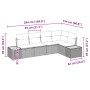 Schwarzes 5-tlg. vidaXL Garten-Sofa-Set aus Polyrattan mit Kissen, modulare Gartenmöbel.