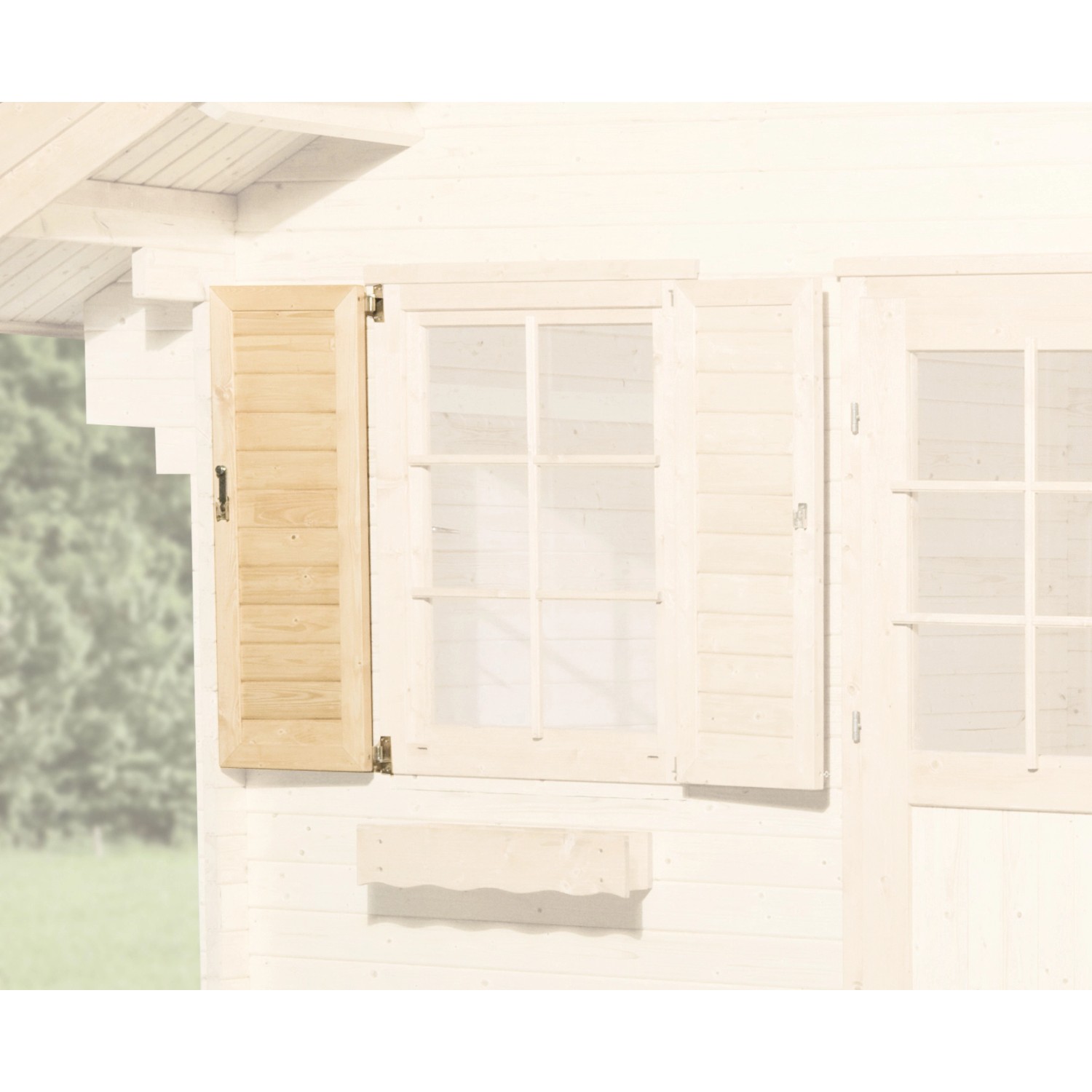 Fensterladen 1-seitig 84 cm x 113 cm für Weka Holz-Gartenhaus 149 und 177