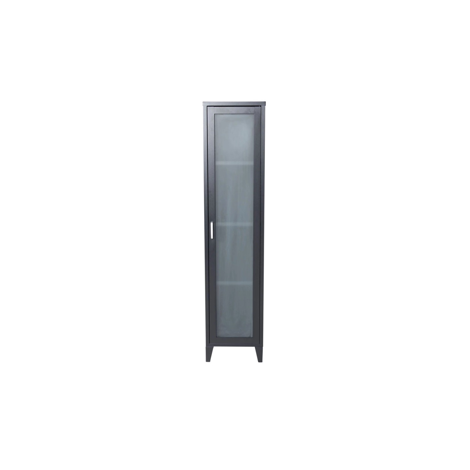 ebuy24 Acero Vitrinenschrank 1 Tür 4 Ablagen Schwarz günstig online kaufen