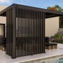 Terrassenüberdachung mit Vertical Wand 93 cm aus Aluminium, Lamellenwand für mehr Privatsphäre.