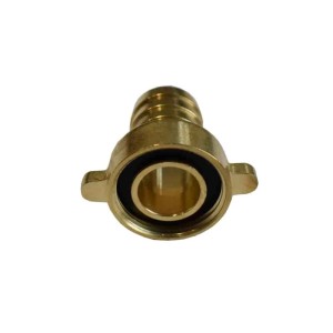 Klasebo Messing Schlauchverschraubung 1 Zoll IG, 25 mm Schlauchtülle. Robustes Bauteil für Gartenbewässerung.