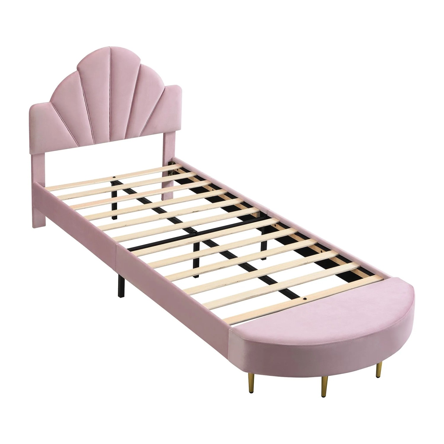 okwish Polsterbett 90x200cm mit Bettbank Kinderzimmer Rosa ohne Matratze