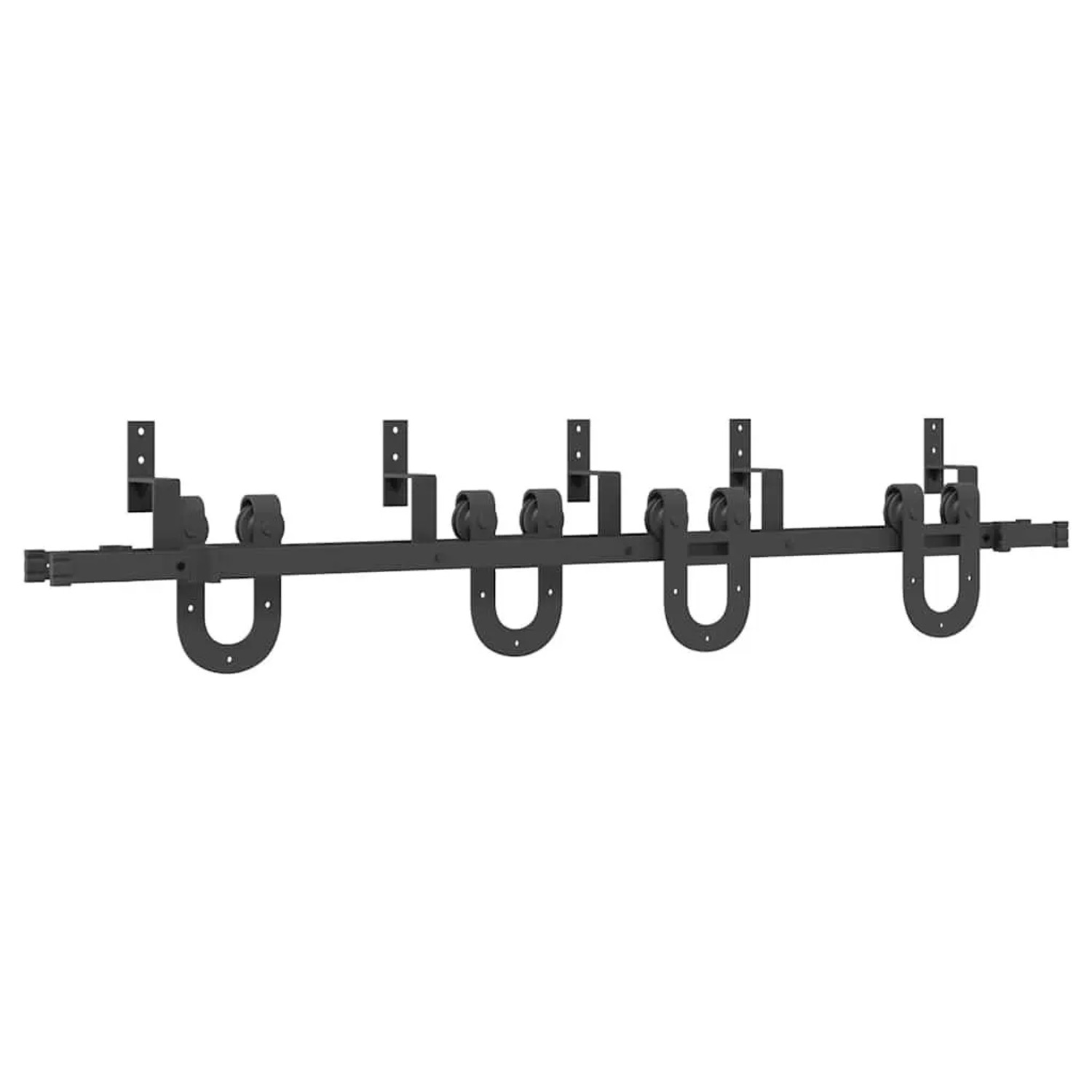 vidaXL Schiebetürbeschlag-Set 183 cm Stahl Schwarz 3295733