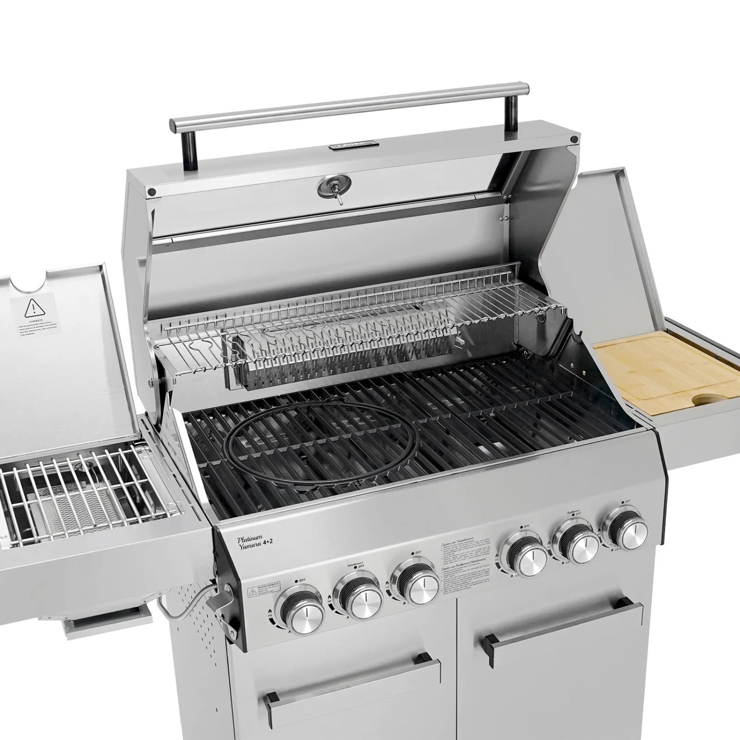 Taino Platinum Yamara 4+2 Gasgrill Set mit Edelstahlhaube, 4 Brennern, Sear- und Backburner.