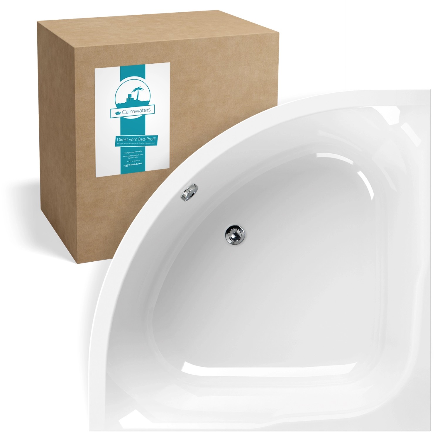 Calmwaters Eckbadewanne Modern Small 2 120x120 cm Duowanne Acryl 02SL2970 günstig online kaufen