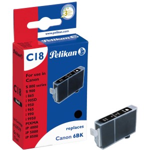 Pelikan C18 Tintenpatrone Schwarz für Canon Drucker, Bürobedarf.