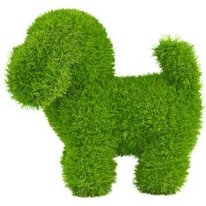 Grüne AniPlants Gartenfigur Hund, stehend, 50 cm hoch. Dekorative Gartendeko für den Außenbereich.