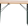 Fun Star Biertisch, 110x50cm, Teil der 3-tlg. Festzeltgarnitur mit grünem Stahlgestell und klar lackierter Holzplatte.