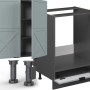 Vicco Fame-Line Küchenzeile 300cm in Hellblau-Grau/Anthrazit ohne Arbeitsplatte.