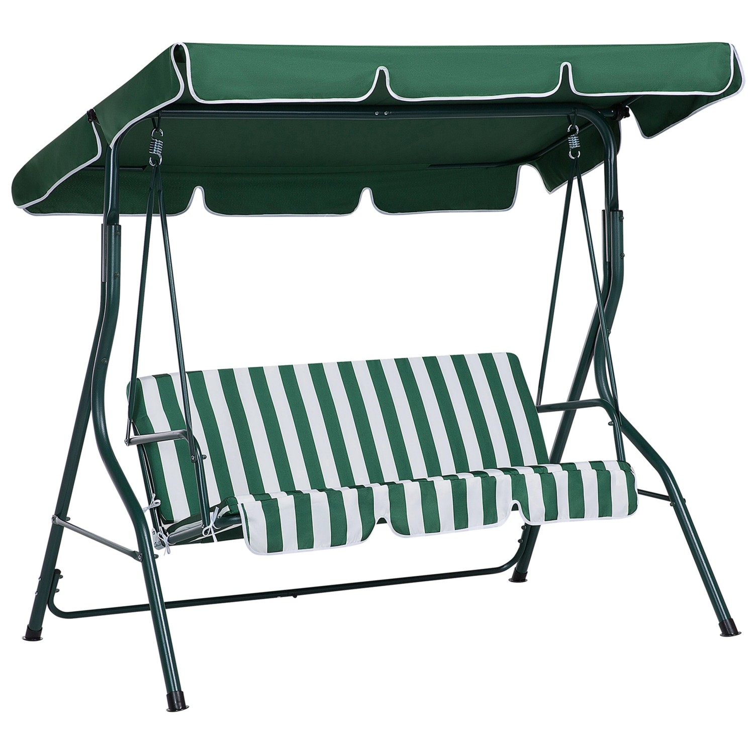 Beliani Gartenschaukel CHAPLIN Grün Weiss 118x174x147 günstig online kaufen