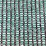 Detailaufnahme des grünen Aquagart Schattiernetzes (150g/m²) für Zaunblenden und Sichtschutz.