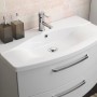 Pelipal Waschtisch Serie 4010, 84 cm, Weiß Hochglanz mit zwei Schubladen und Softclose.
