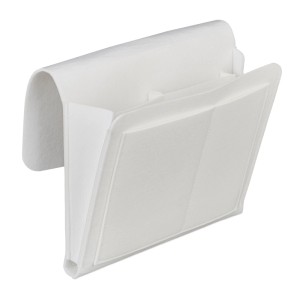 Relaxdays Betttasche Filz Weiß 5 Fächer 26 cm x 28 cm x 5 cm 180 g