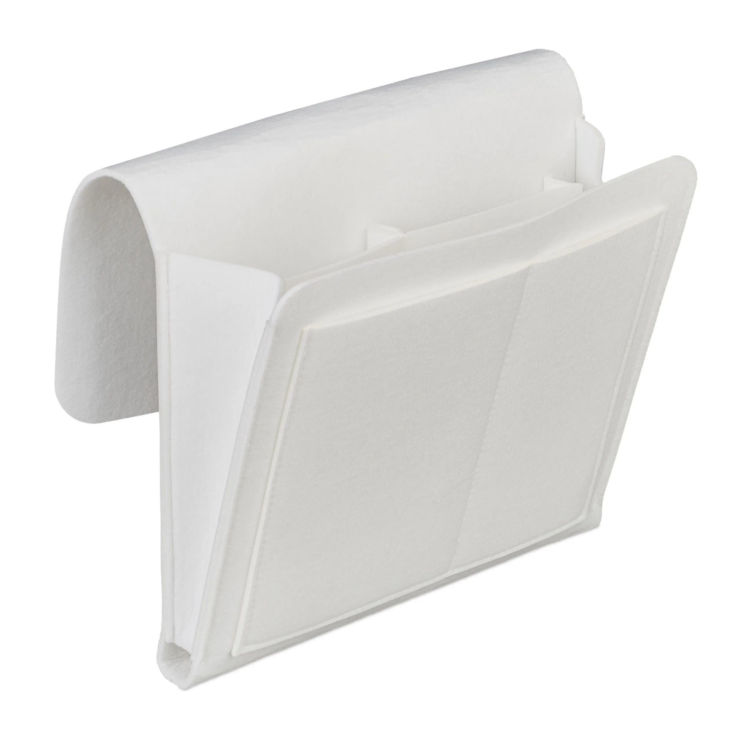 Relaxdays Betttasche Filz Weiß 5 Fächer 26 cm x 28 cm x 5 cm 180 g