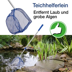BigDean Kescher 75 121 Cm Lang Teichkescher Mit Teleskopstange Feinmaschig 2 Mm Für Teich Algen Und Swimming Pool Algenkescher Nylon Netz